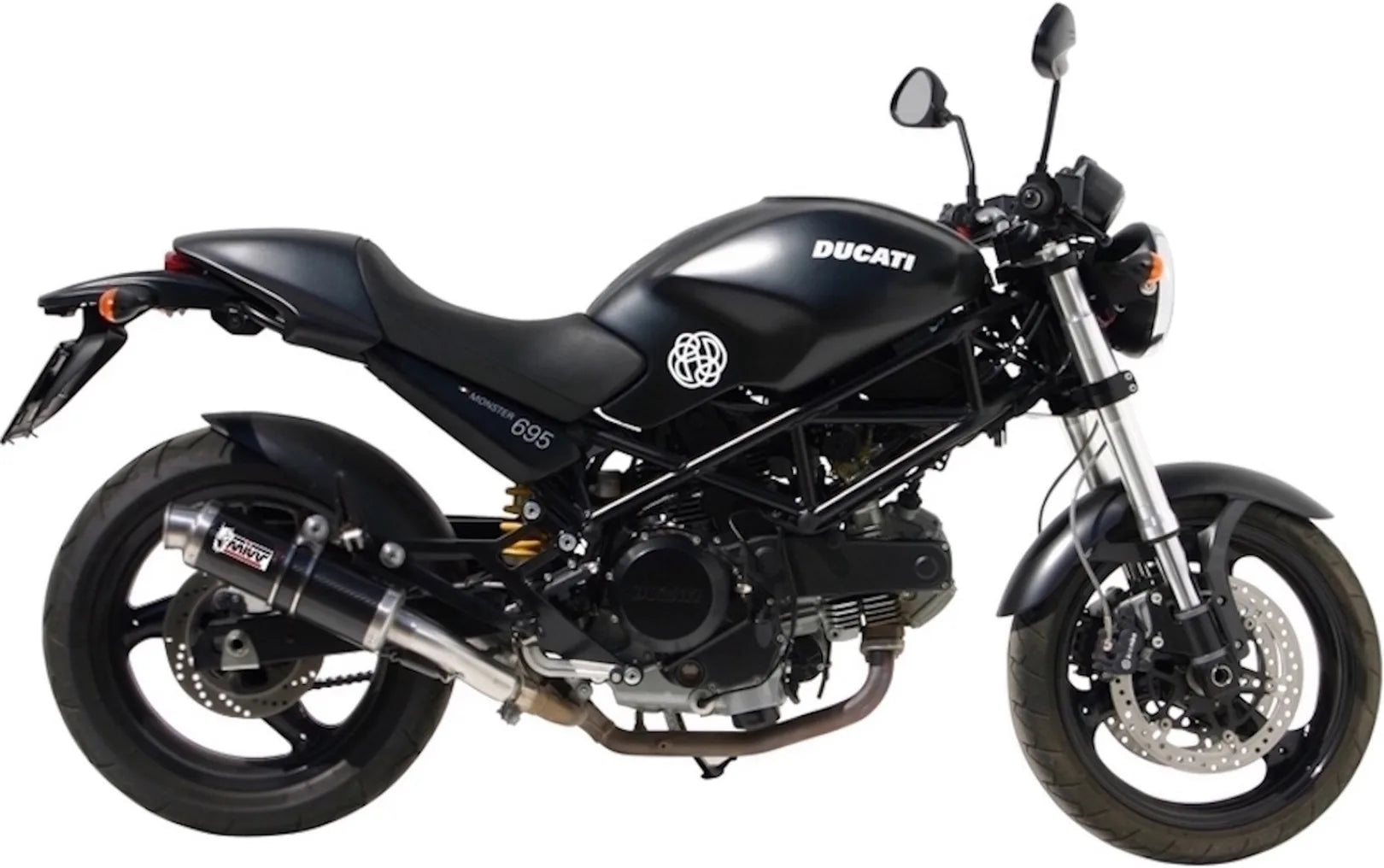Dual Non-Catalytic Exhaust System With Sound Certification Gp Carbon - Mivv Compatible With Ducati Monster 695 (2006-2008)