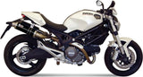 Dual Non-Catalytic Exhaust System With Sound Certification Gp Steel Black - Mivv Compatible With Ducati Monster 696 (2008-2014)