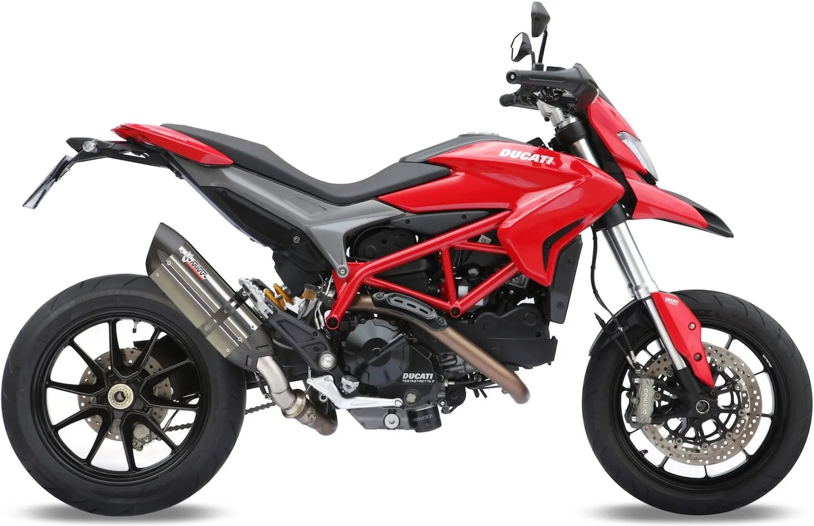 Catalytic Exhaust Tip With Sound Certification Suono Stainless Steel Carbon - Mivv Compatible With Ducati Hypermotard 821 (2013-2015)
