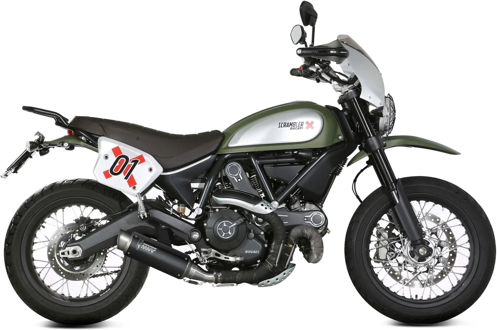 Catalytic Exhaust Tip With Sound Certification Gppro Steel Black - Mivv Compatible With Ducati Scrambler 800 (2015-2020)
