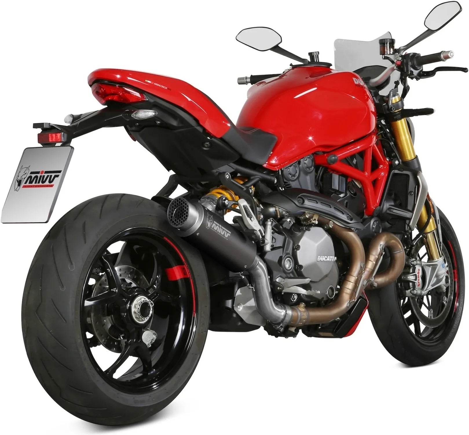 Catalytic Exhaust Tip With Sound Certification Gppro Steel Black - Mivv Compatible With Ducati Monster 1200 (2017-2021)