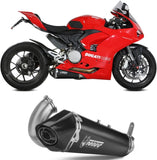 Non-Catalytic Exhaust Tip With Sound Certification Delta Race Steel Black Carbon - Mivv Compatible With Ducati Panigale V2 (2020-2024)