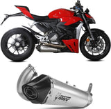Non-Catalytic Exhaust Tip With Sound Certification Delta Race Stainless Steel Carbon - Mivv Compatible With Ducati Streetfighter V2 (2022-2024)