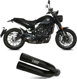 Exhaust Tip With Noise Certification Double Gun Steel Black - Mivv Compatible With Benelli Leoncino (2017-2024)