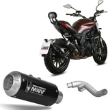 Non-Catalytic Exhaust Tip With Sound Certification Mk3 Steel Black - Mivv Compatible With Benelli 502 C (2019-2024)