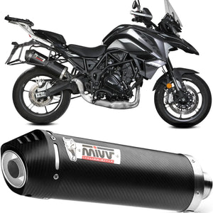 Exhaust Tip With Noise Certification Oval Carbon Carbon - Mivv Compatible With Benelli Trk 702 - X (2023-2024)