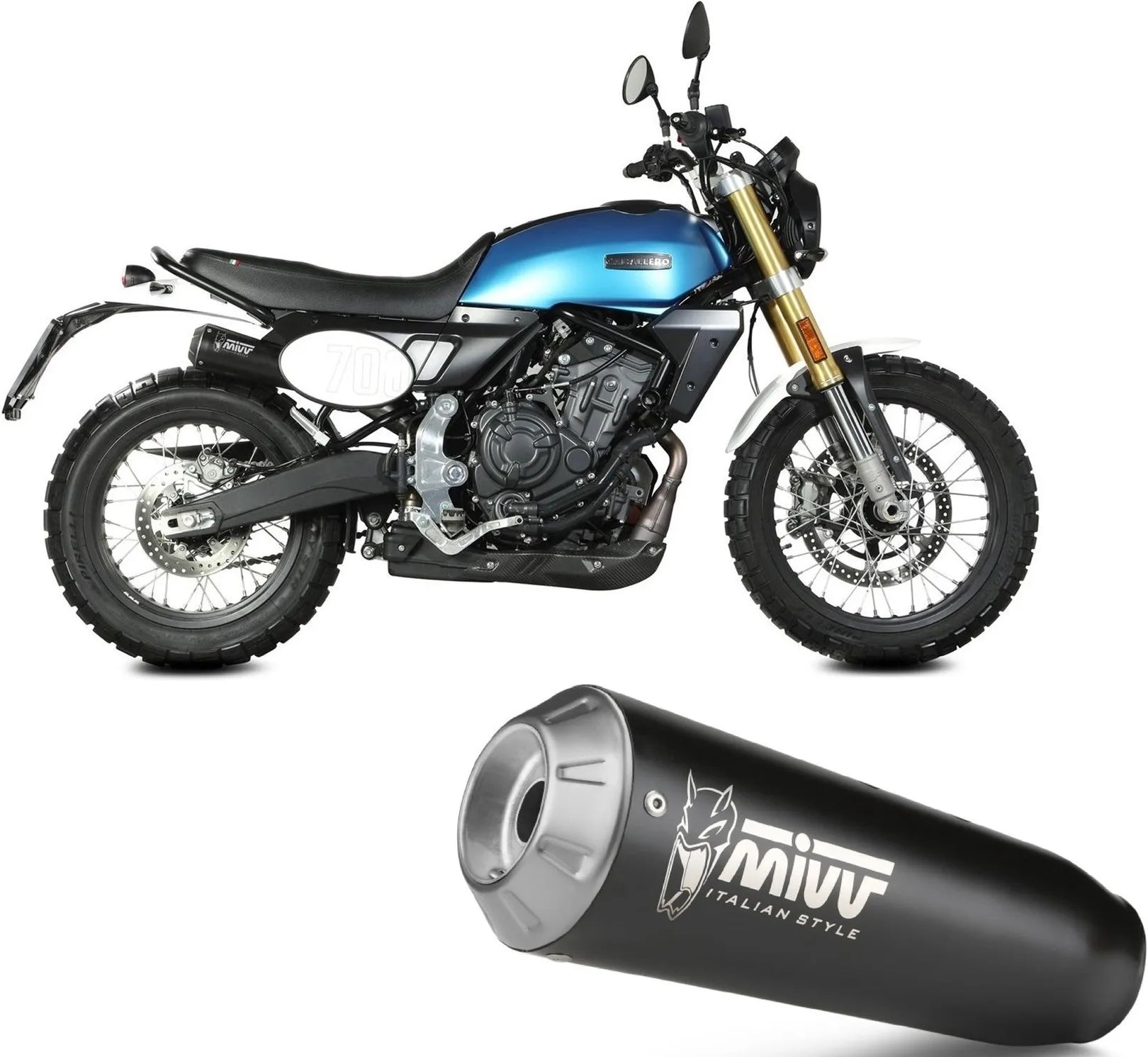 Exhaust Tip With Noise Certification X-M1 Steel Black - Mivv Compatible With Fantic Motor Caballero 700 (2024)