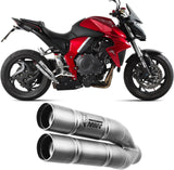 Exhaust Tip With Noise Certification Double Gun Stainless Steel - Mivv Compatible With Honda Cb 1000 R (2008-2017)
