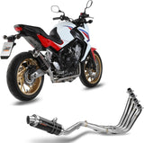 Complete Catalytic Exhaust System With Sound Certification Gp Steel Black - Mivv Compatible With Honda Cb 650 F (2014-2018)