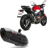 Exhaust Tip With Noise Certification Suono Steel Black Carbon - Mivv Compatible With Honda Cb 500 F (2019-2024)