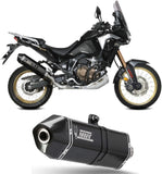 Exhaust Tip With Noise Certification Speed Edge Steel Black Carbon - Mivv Compatible With Honda Crf 1100 L Africa Twin (2020-2023)