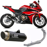 Complete Non-Catalytic Exhaust System With Sound Certification Gppro Carbon - Mivv Compatible With Honda Cbr 500 R (2019-2020)