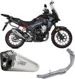 Complete Non-Catalytic Exhaust System With Sound Certification Delta Race Stainless Steel Carbon - Mivv Compatible With Honda Cb 500 X (2021-2024)
