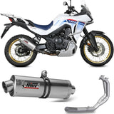 Complete Non-Catalytic Exhaust System With Sound Certification Oval Stainless Steel - Mivv Compatible With Honda Xl 750 Transalp (2023-2024)