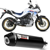 Exhaust Tip With Noise Certification Oval Steel Black Carbon - Mivv Compatible With Honda Xl 750 Transalp (2023-2024)