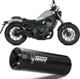 Exhaust Tip With Noise Certification Hr-1 Steel Black Carbon - Mivv Compatible With Honda Cmx 500 Rebel (2022-2024)
