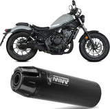 Exhaust Tip With Noise Certification Hr-1 Steel Black Carbon - Mivv Compatible With Honda Cmx 500 Rebel (2022-2024)