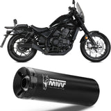 Exhaust Tip With Noise Certification Hr-1 Steel Black Carbon - Mivv Compatible With Honda Cmx 1100 Rebel (2022-2024)