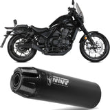 Exhaust Tip With Noise Certification Hr-1 Steel Black Carbon - Mivv Compatible With Honda Cmx 1100 Rebel (2022-2024)