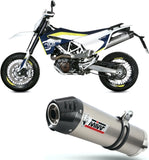Catalytic Exhaust Tip With Sound Certification Oval Titanium Carbon - Mivv Compatible With Husqvarna 701 Enduro (2017-2020)