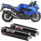 Exhaust Tip With Noise Certification Oval Steel Black Carbon - Mivv Compatible With Kawasaki Zzr 1400 (2006-2007)