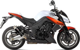 Dual Exhaust System With Sound Certification Gp Steel Black - Mivv Compatible With Kawasaki Z 1000 (2010-2013)