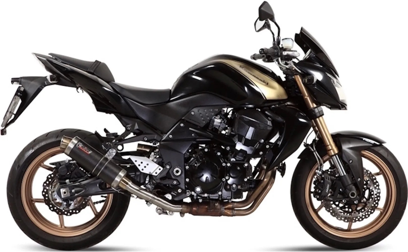 Catalytic Exhaust Tip With Sound Certification Gp Carbon - Mivv Compatible With Kawasaki Z 750 R (2011-2014)
