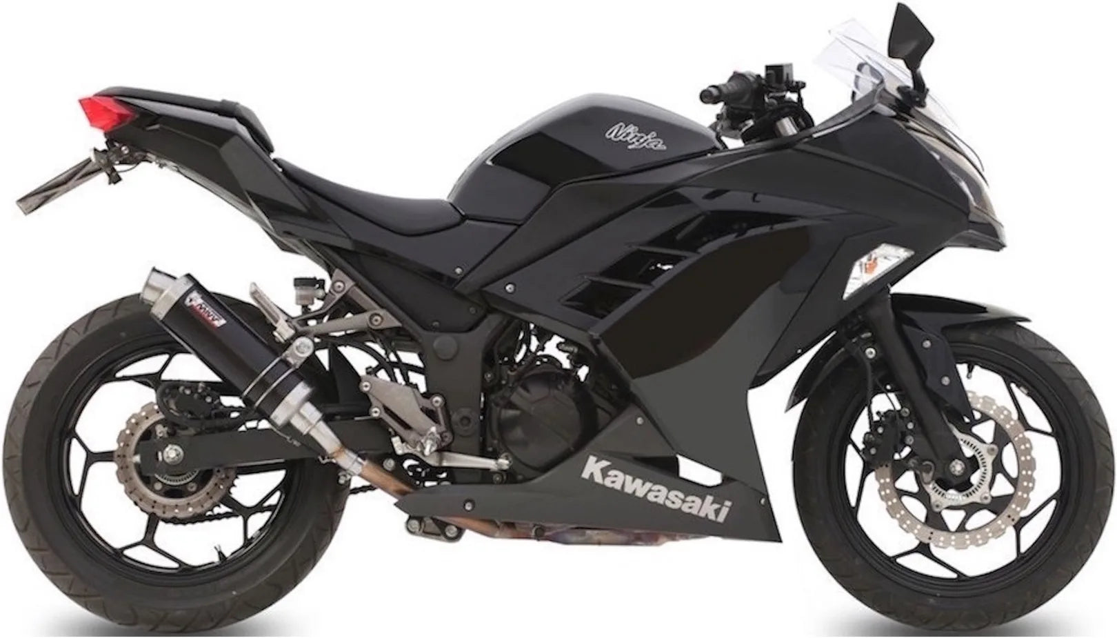 Exhaust Tip With Noise Certification Gp Steel Black - Mivv Compatible With Kawasaki Ninja 300 (2013-2016)