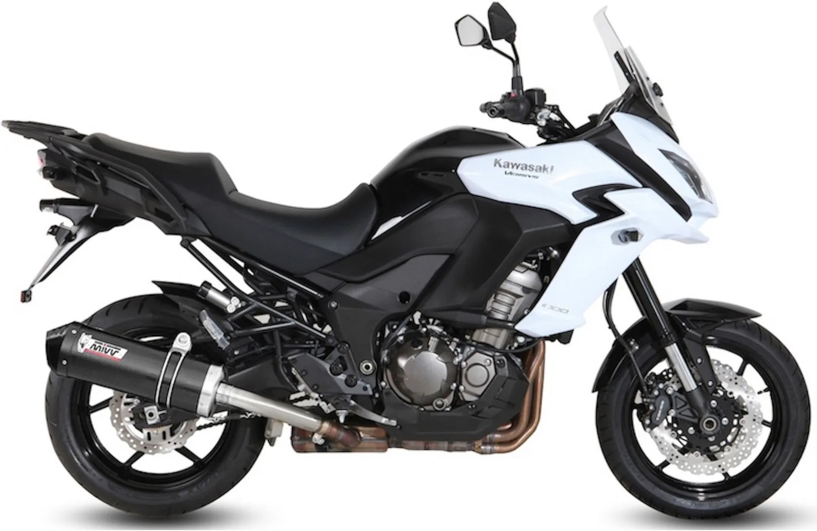 Exhaust Tip With Noise Certification Oval Carbon Carbon - Mivv Compatible With Kawasaki Versys 1000 (2015-2018)