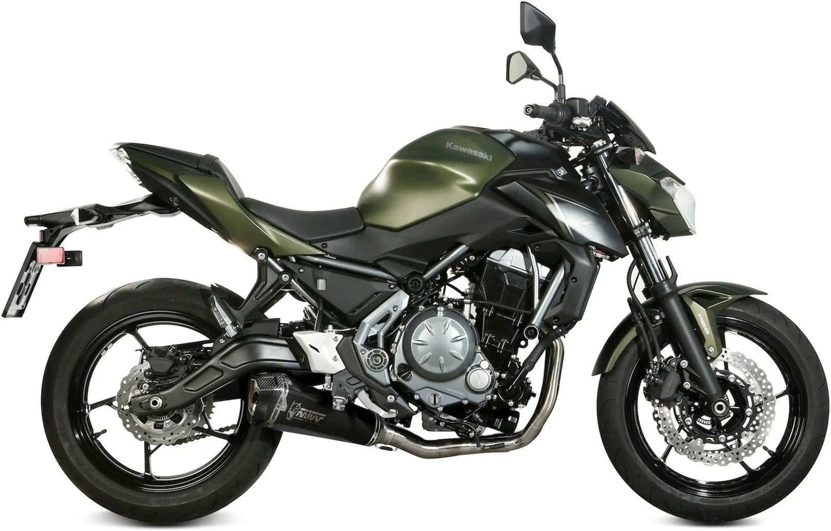 Complete Catalytic Exhaust System With Sound Certification Delta Race Steel Black Carbon - Mivv Compatible With Kawasaki Z 650 (2017-2023)