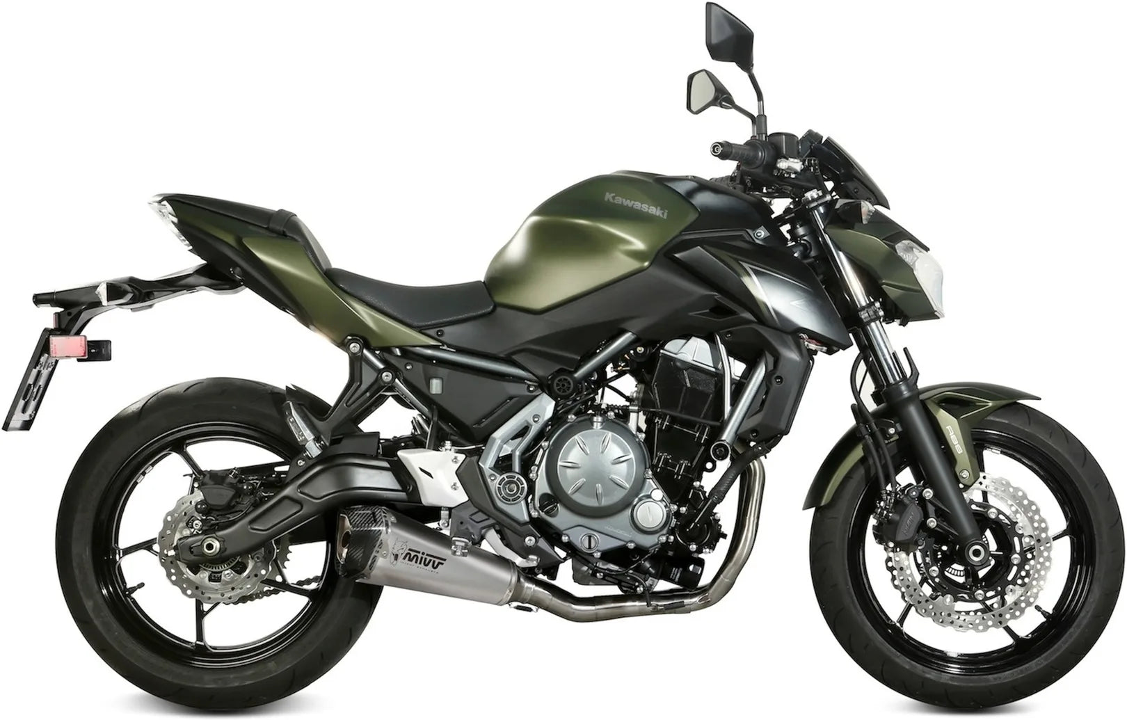 Complete Catalytic Exhaust System With Sound Certification Delta Race Stainless Steel Carbon - Mivv Compatible With Kawasaki Z 650 (2017-2023)