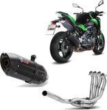 Complete Non-Catalytic Exhaust System With Sound Certification Suono Steel Black Carbon - Mivv Compatible With Kawasaki Z 900 (2017-2024)