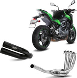 Complete Non-Catalytic Exhaust System With Sound Certification Double Gun Steel Black - Mivv Compatible With Kawasaki Z 900 (2017-2024)