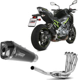 Complete Non-Catalytic Exhaust System With Sound Certification Delta Race Steel Black Carbon - Mivv Compatible With Kawasaki Z 900 (2017-2024)