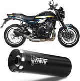 Exhaust Tip With Noise Certification Hr-1 Steel Black - Mivv Compatible With Kawasaki Z 900 Rs (2018-2024)