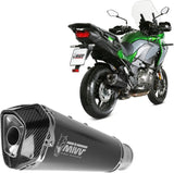 Exhaust Tip With Noise Certification Delta Race Steel Black Carbon - Mivv Compatible With Kawasaki Versys 1000 (2019-2024)
