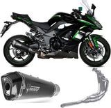 Complete Non-Catalytic Exhaust System With Sound Certification Delta Race Steel Black Carbon - Mivv Compatible With Kawasaki Ninja 1000 Tourer (2020-2024)