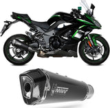 Exhaust Tip With Noise Certification Delta Race Steel Black Carbon - Mivv Compatible With Kawasaki Ninja 1000 Sx (2020-2024)