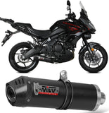 Complete Catalytic Exhaust System With Sound Certification Oval Carbon Carbon - Mivv Compatible With Kawasaki Versys 650 (2021-2023)