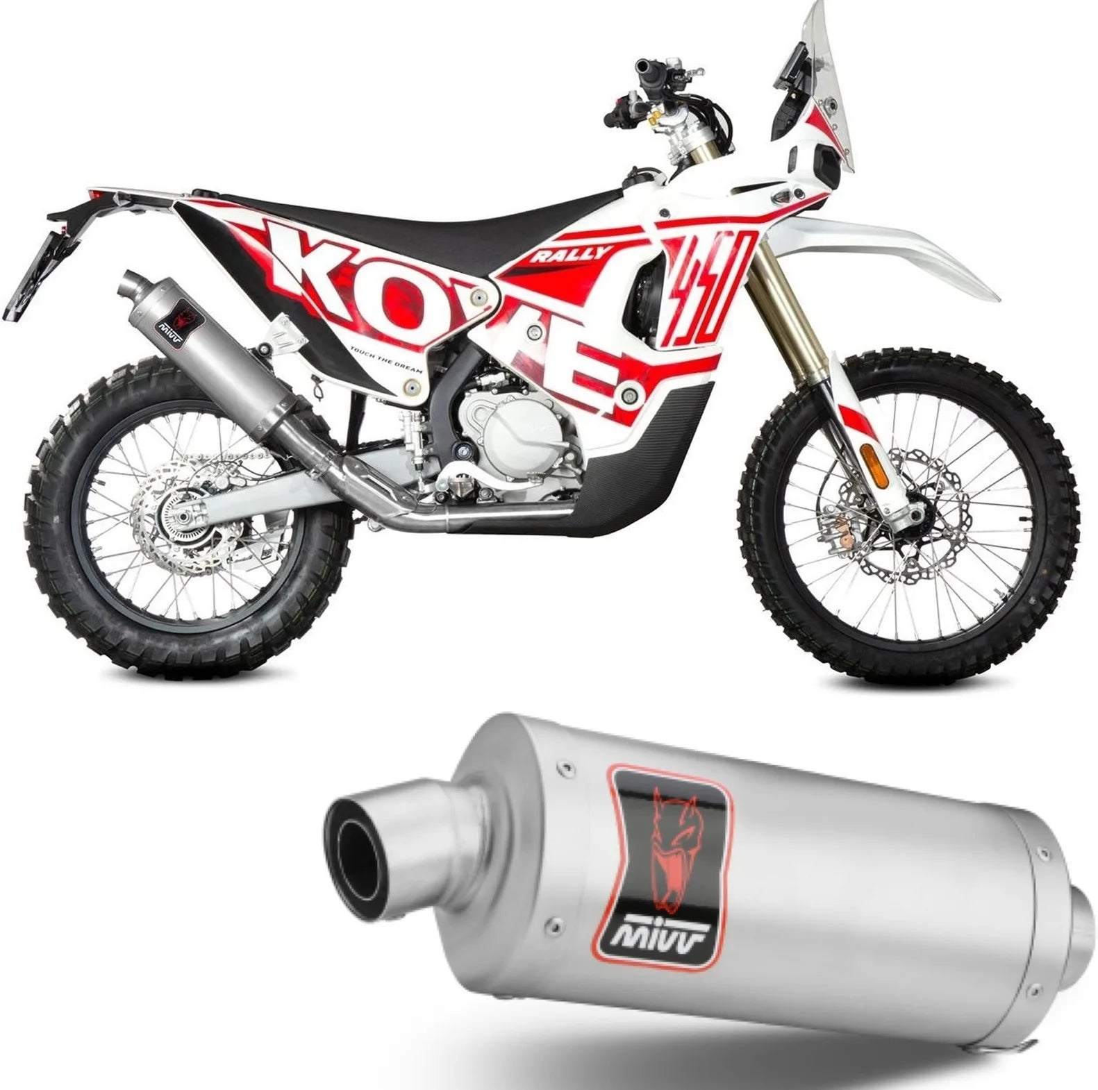 Exhaust Tip With Noise Certification Dakar Stainless Steel - Mivv Compatible With Kove Moto 450 Rally (2023-2024)