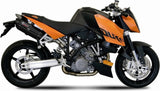 Dual Non-Catalytic Exhaust System With Sound Certification Suono Steel Black Carbon - Mivv Compatible With Ktm 990 Super Duke (2005-2011)