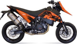 Dual Catalytic Exhaust Tips With Sound Certification Suono Stainless Steel Carbon - Mivv Compatible With Ktm 690 Sm (2007-2012)