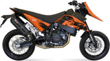 Dual Catalytic Exhaust Tips With Sound Certification Suono Steel Black Carbon - Mivv Compatible With Ktm 690 Sm (2007-2012)