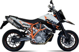 Dual Non-Catalytic Exhaust System With Sound Certification Suono Stainless Steel Carbon - Mivv Compatible With Ktm 950 Supermoto R (2005-2006)