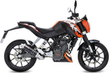 Complete Catalytic Exhaust System With Sound Certification Gp Steel Black - Mivv Compatible With Ktm 200 Duke (2012-2014)