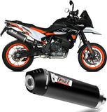 Exhaust Tip With Noise Certification Oval Steel Black Carbon - Mivv Compatible With Ktm 890 Smt (2023-2024)