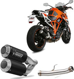 Dual Non-Catalytic Exhaust System With Sound Certification Mk3 Steel Black - Mivv Compatible With Ktm Duke 1290 (2014-2019)