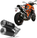 Dual Exhaust System With Sound Certification Mk3 Carbon - Mivv Compatible With Ktm Duke 1290 (2014-2019)