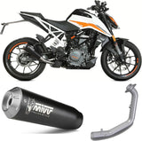 Complete Non-Catalytic Exhaust System With Sound Certification X-M1 Steel Black - Mivv Compatible With Ktm 125 Duke (2021-2023)