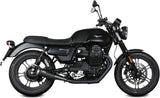 Dual Catalytic Exhaust Tips With Sound Certification Ghibli Steel Black - Mivv Compatible With Moto Guzzi V7 Iii (2017-2020)